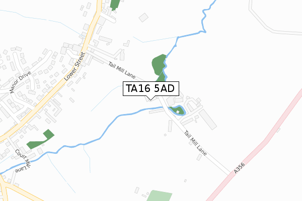 TA16 5AD map - large scale - OS Open Zoomstack (Ordnance Survey)