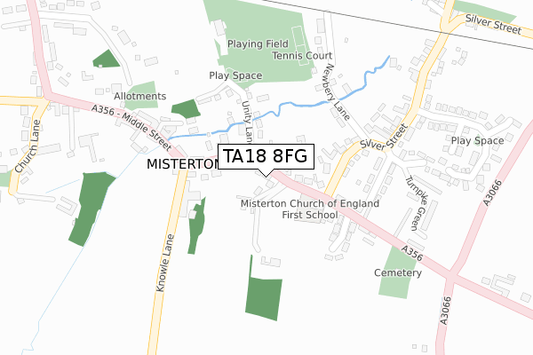 TA18 8FG map - large scale - OS Open Zoomstack (Ordnance Survey)