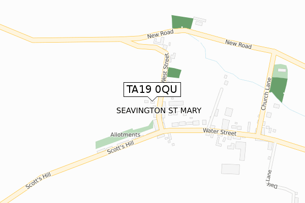 TA19 0QU map - large scale - OS Open Zoomstack (Ordnance Survey)