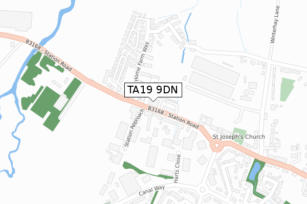 TA19 9DN map - large scale - OS Open Zoomstack (Ordnance Survey)