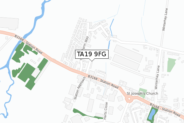 TA19 9FG map - large scale - OS Open Zoomstack (Ordnance Survey)