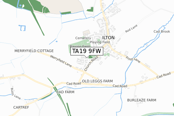 TA19 9FW map - small scale - OS Open Zoomstack (Ordnance Survey)