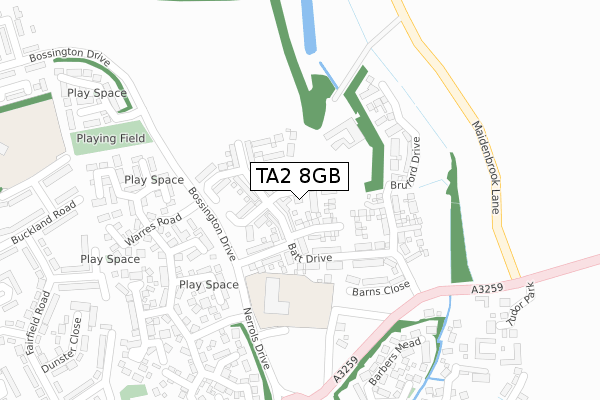 TA2 8GB map - large scale - OS Open Zoomstack (Ordnance Survey)