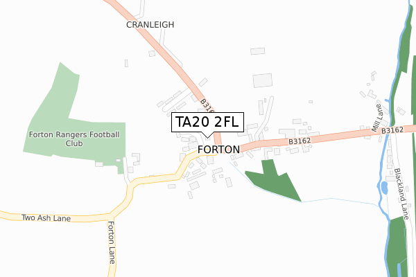 TA20 2FL map - large scale - OS Open Zoomstack (Ordnance Survey)