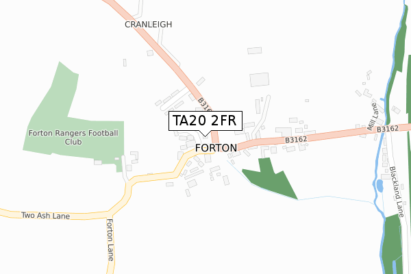 TA20 2FR map - large scale - OS Open Zoomstack (Ordnance Survey)