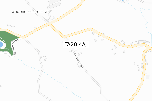 TA20 4AJ map - large scale - OS Open Zoomstack (Ordnance Survey)