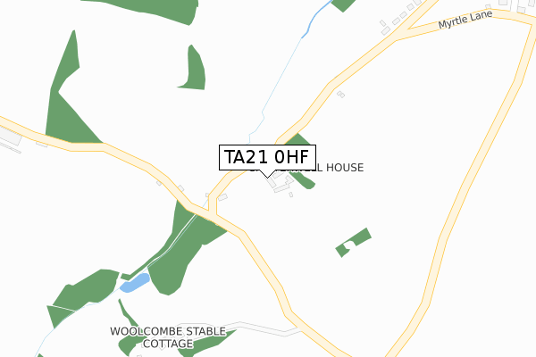 TA21 0HF map - large scale - OS Open Zoomstack (Ordnance Survey)