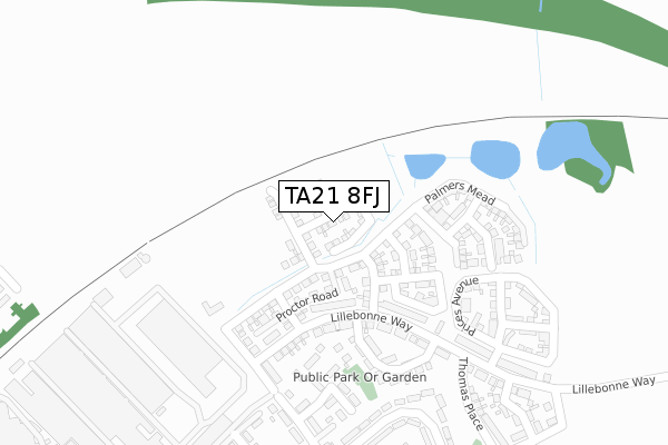 TA21 8FJ map - large scale - OS Open Zoomstack (Ordnance Survey)