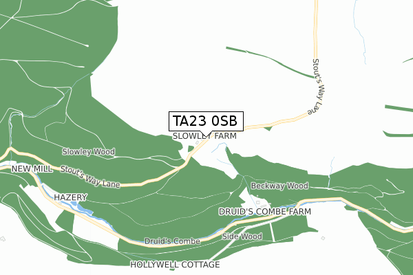 TA23 0SB map - small scale - OS Open Zoomstack (Ordnance Survey)