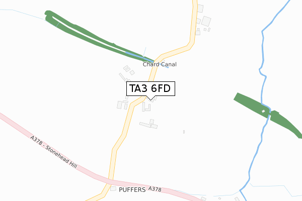 TA3 6FD map - large scale - OS Open Zoomstack (Ordnance Survey)