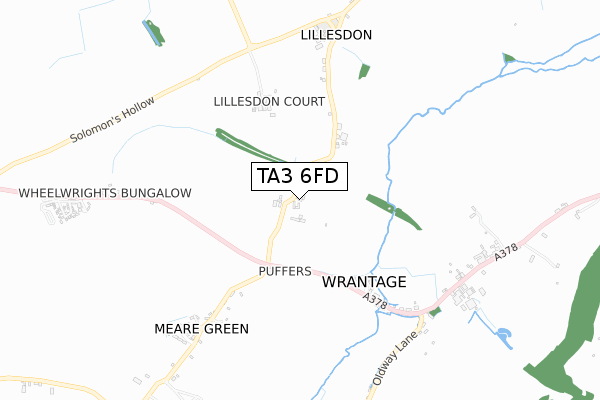 TA3 6FD map - small scale - OS Open Zoomstack (Ordnance Survey)