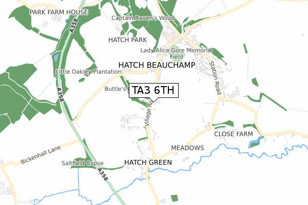 TA3 6TH map - small scale - OS Open Zoomstack (Ordnance Survey)