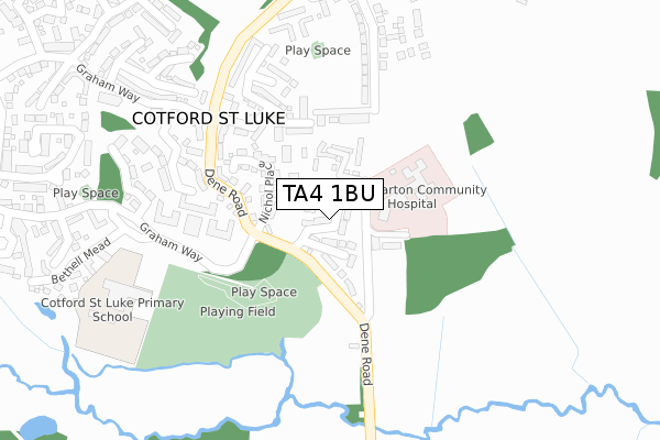 TA4 1BU map - large scale - OS Open Zoomstack (Ordnance Survey)