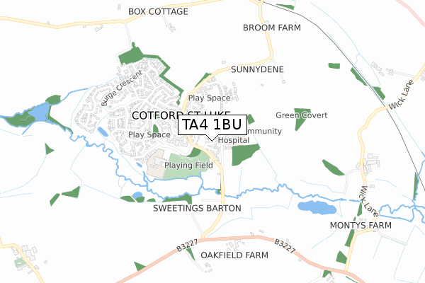 TA4 1BU map - small scale - OS Open Zoomstack (Ordnance Survey)