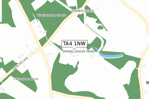 TA4 1NW map - large scale - OS Open Zoomstack (Ordnance Survey)