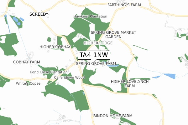 TA4 1NW map - small scale - OS Open Zoomstack (Ordnance Survey)