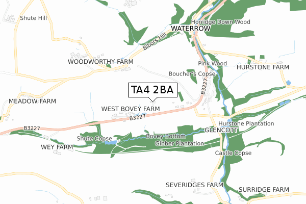 TA4 2BA map - small scale - OS Open Zoomstack (Ordnance Survey)