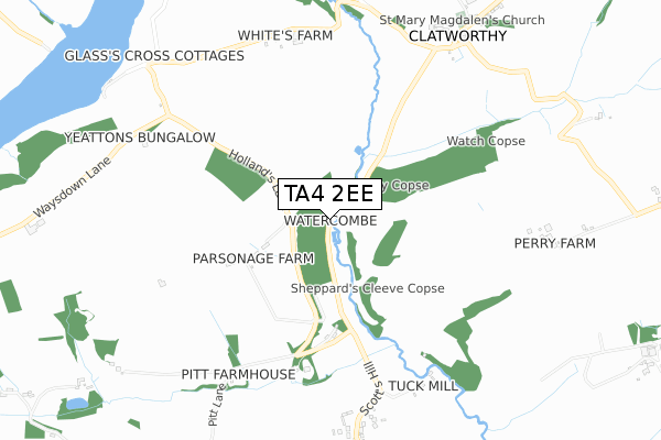 TA4 2EE map - small scale - OS Open Zoomstack (Ordnance Survey)