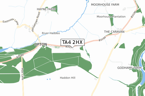 TA4 2HX map - small scale - OS Open Zoomstack (Ordnance Survey)