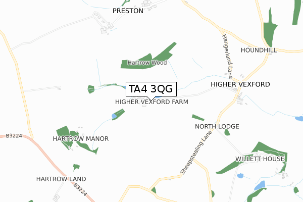 TA4 3QG map - small scale - OS Open Zoomstack (Ordnance Survey)