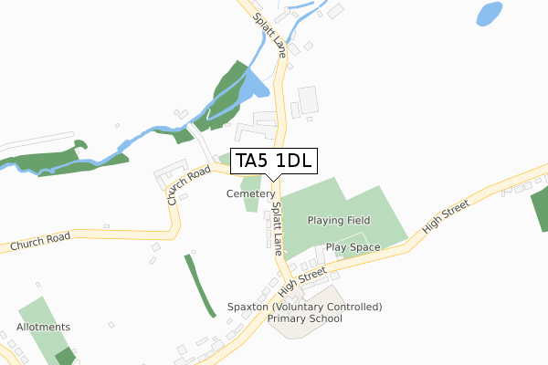 TA5 1DL map - large scale - OS Open Zoomstack (Ordnance Survey)