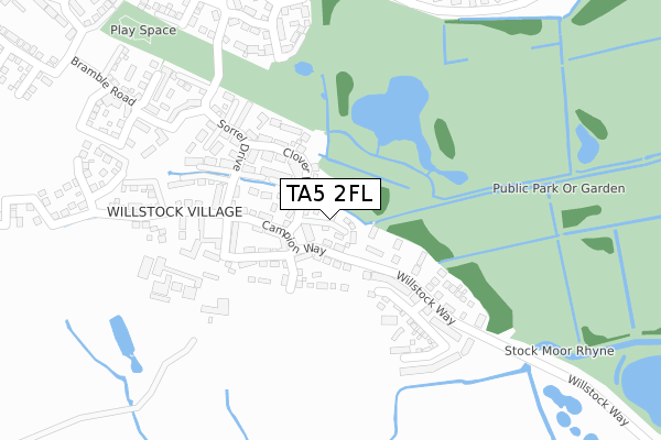 TA5 2FL map - large scale - OS Open Zoomstack (Ordnance Survey)