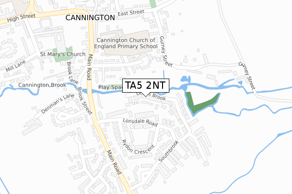 TA5 2NT map - large scale - OS Open Zoomstack (Ordnance Survey)