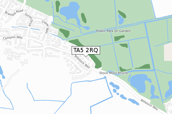 TA5 2RQ map - large scale - OS Open Zoomstack (Ordnance Survey)