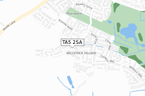 TA5 2SA map - large scale - OS Open Zoomstack (Ordnance Survey)