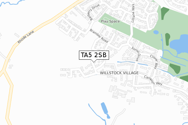 TA5 2SB map - large scale - OS Open Zoomstack (Ordnance Survey)