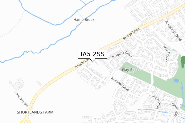 TA5 2SS map - large scale - OS Open Zoomstack (Ordnance Survey)