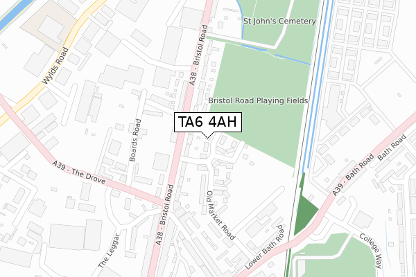 TA6 4AH map - large scale - OS Open Zoomstack (Ordnance Survey)