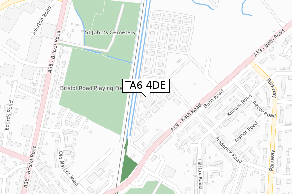 TA6 4DE map - large scale - OS Open Zoomstack (Ordnance Survey)