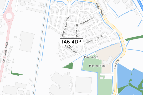 TA6 4DP map - large scale - OS Open Zoomstack (Ordnance Survey)