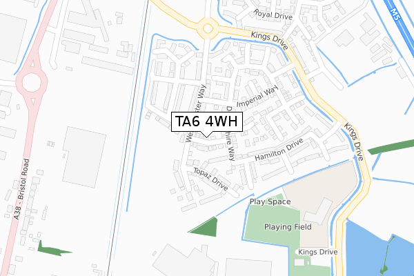 TA6 4WH map - large scale - OS Open Zoomstack (Ordnance Survey)