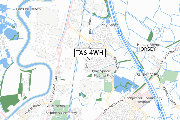 TA6 4WH map - small scale - OS Open Zoomstack (Ordnance Survey)