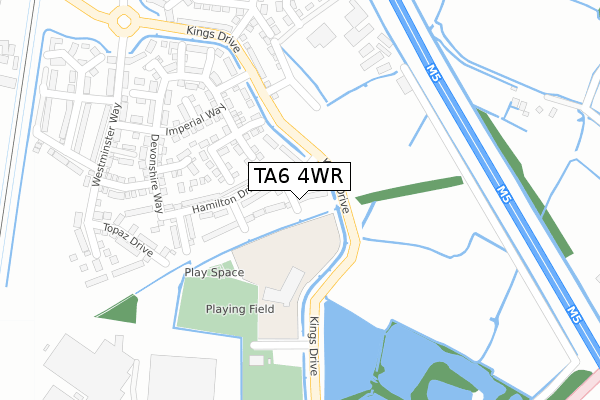 TA6 4WR map - large scale - OS Open Zoomstack (Ordnance Survey)