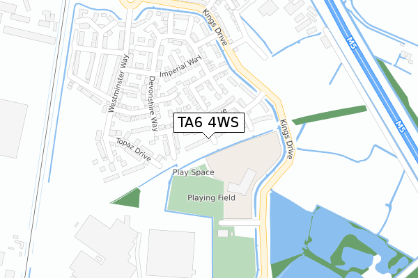 TA6 4WS map - large scale - OS Open Zoomstack (Ordnance Survey)