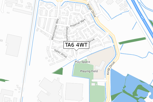 TA6 4WT map - large scale - OS Open Zoomstack (Ordnance Survey)