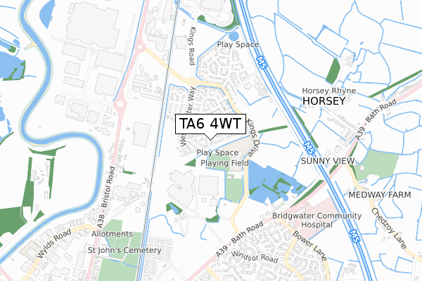 TA6 4WT map - small scale - OS Open Zoomstack (Ordnance Survey)