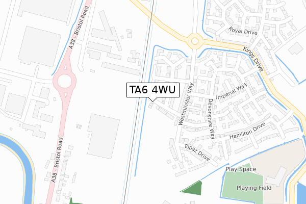 TA6 4WU map - large scale - OS Open Zoomstack (Ordnance Survey)