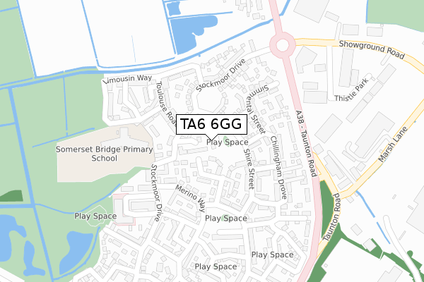 TA6 6GG map - large scale - OS Open Zoomstack (Ordnance Survey)