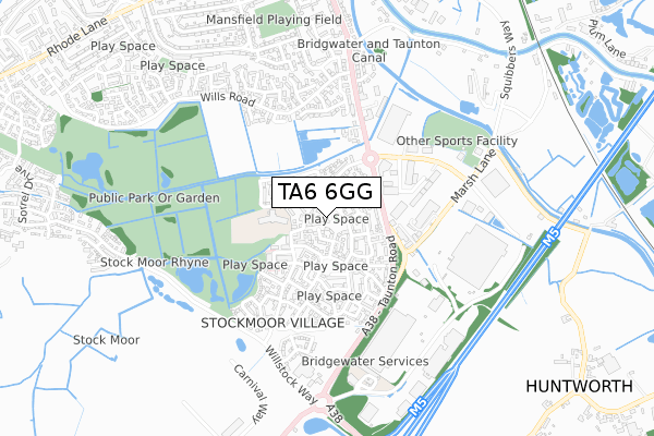 TA6 6GG map - small scale - OS Open Zoomstack (Ordnance Survey)