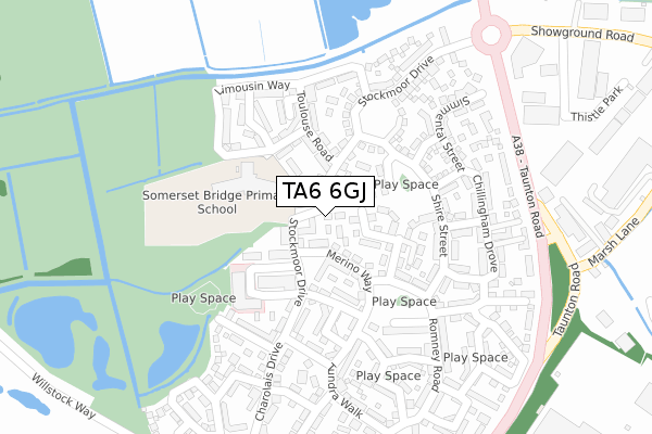 TA6 6GJ map - large scale - OS Open Zoomstack (Ordnance Survey)