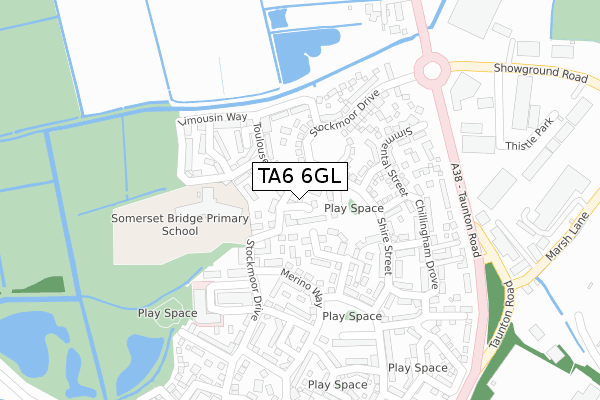 TA6 6GL map - large scale - OS Open Zoomstack (Ordnance Survey)