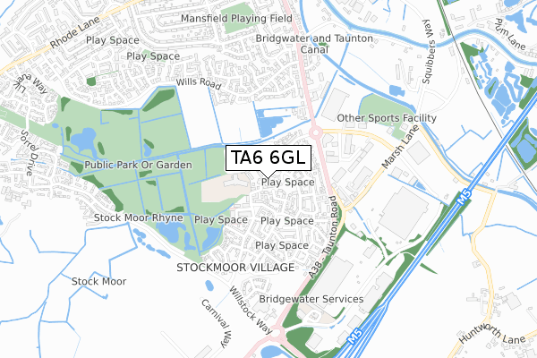 TA6 6GL map - small scale - OS Open Zoomstack (Ordnance Survey)