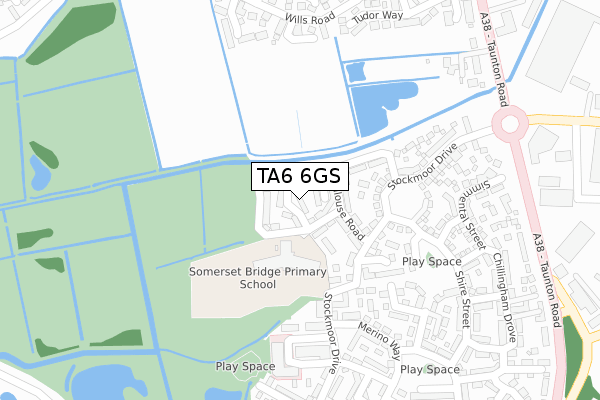 TA6 6GS map - large scale - OS Open Zoomstack (Ordnance Survey)