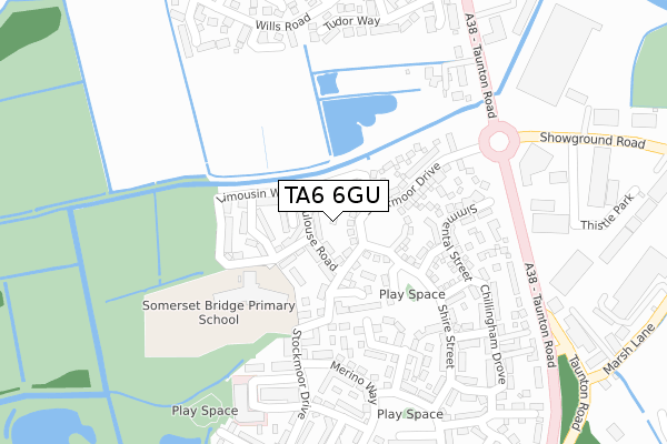 TA6 6GU map - large scale - OS Open Zoomstack (Ordnance Survey)