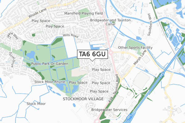 TA6 6GU map - small scale - OS Open Zoomstack (Ordnance Survey)