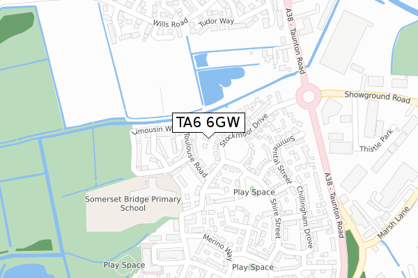 TA6 6GW map - large scale - OS Open Zoomstack (Ordnance Survey)